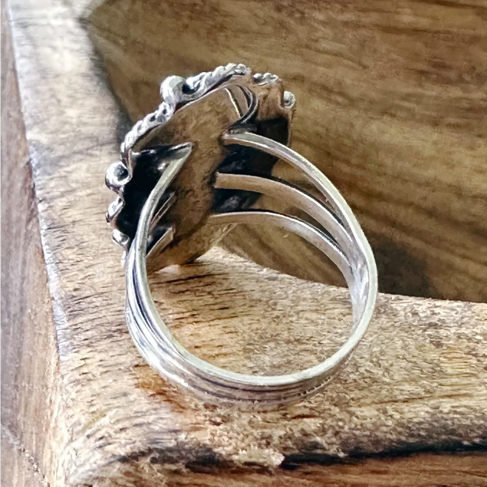 Vintage Navajo Sterling Silver & Turquoise Ring – G. Boyd, Size 6 - Picture 4 of 5